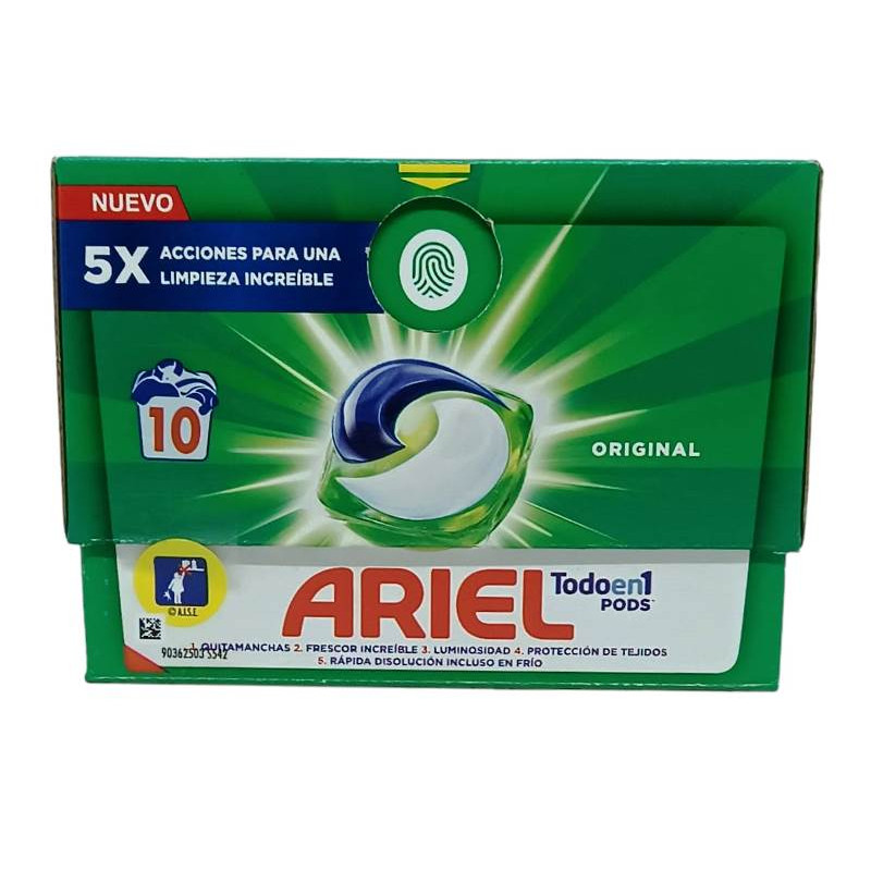Ariel pods original todo en uno 10 capsulas detergente lavadora