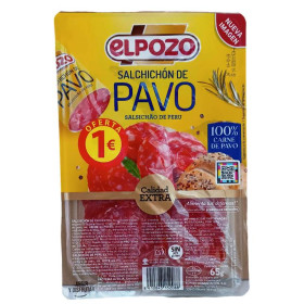 Salchichón Pavo Loncha El Pozo. 65grs