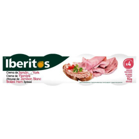 Paté Iberitos Jamón York. 4 X 92 grs