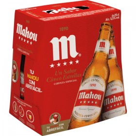 Cerveza Mahou 5 Estrellas. Pac-6x25cl