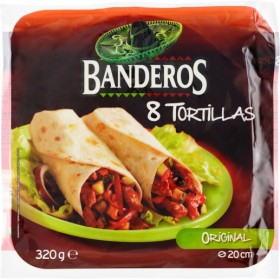 Tortillas Banderos. 8 Unidades. 320grs