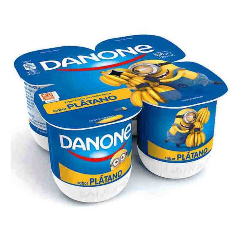 Yogur sabor plátano sin gluten pack 4 unidades 120 g · DANONE