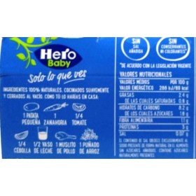Potito de pollo-verduras HERO Buenas Noches, pack 2x190 g