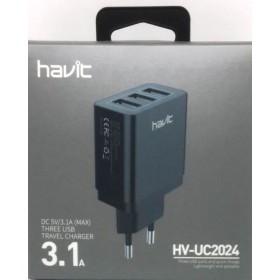 ENCHUFE 3 USB NEGR0 231A HV-UC2024