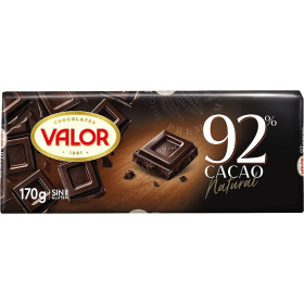 CHOCOLATE VALOR NEGRO 92% SIN...