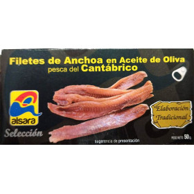 Anchoas Alsara Aceite Oliva Lata. 30 gr