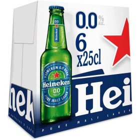 Cerveza Heineken 0´0%. Pac/6x25cl