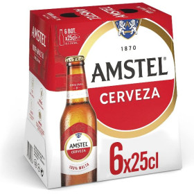 Cerveza Amstel. Pac/6x25cl