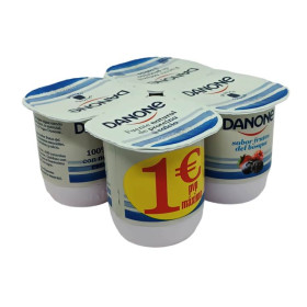 Yogur Danone Frutas del Bosque. 4x120 gr